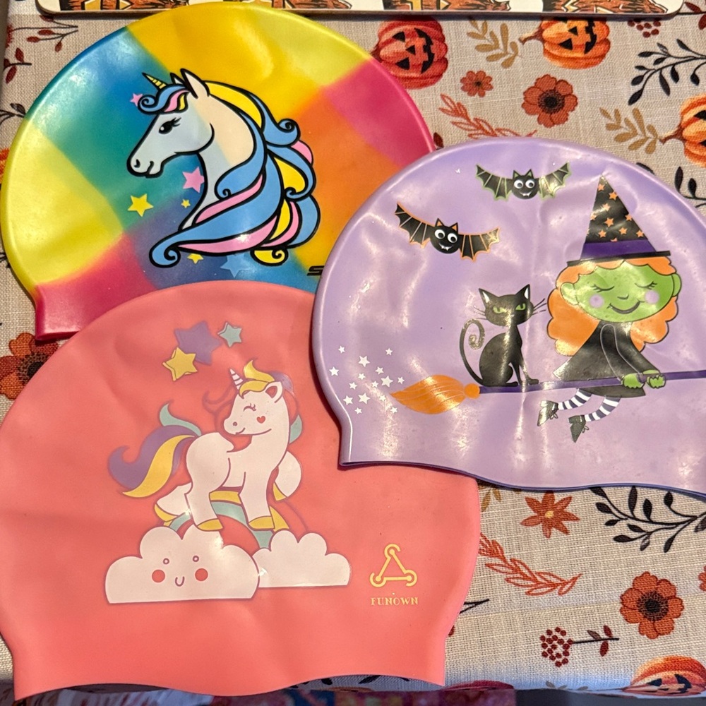 Set of 3 Toddler Swim Caps